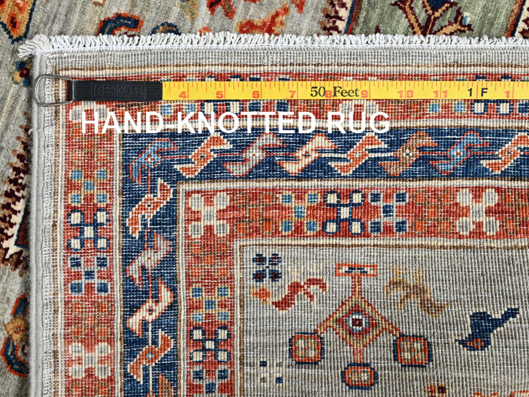 2'8" x 9'7" New Hand Knotted Grey Wool Runner Oriental Rug - MOA1021150