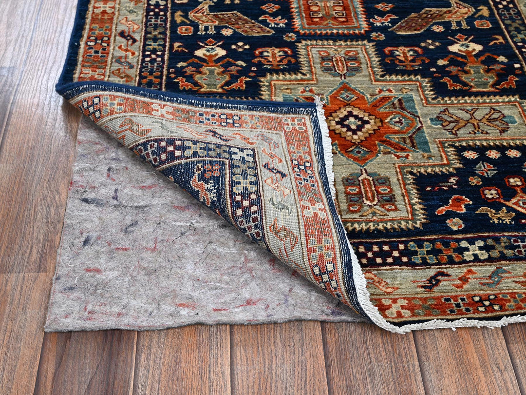 2'7" x 8'0" New Hand Knotted Blue Wool Runner Oriental Rug - MOA1021151