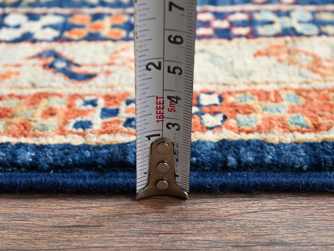 2'7" x 8'0" New Hand Knotted Blue Wool Runner Oriental Rug - MOA1021151