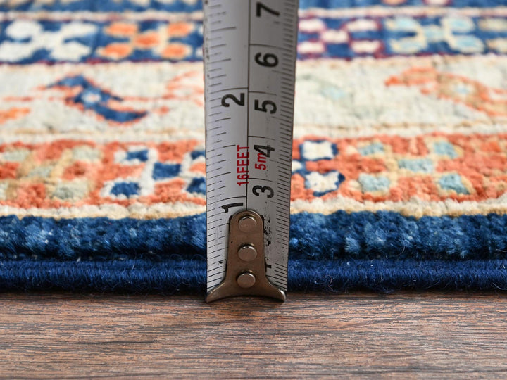 2'7" x 8'0" New Hand Knotted Blue Wool Runner Oriental Rug - MOA1021151