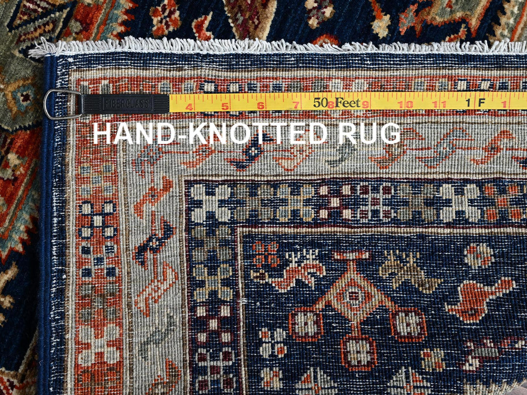 2'7" x 8'0" New Hand Knotted Blue Wool Runner Oriental Rug - MOA1021151