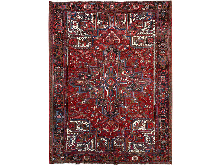 8'2" x 10'10" Vintage Hand Knotted Red Wool Rectangle Oriental Rug - MOA102116