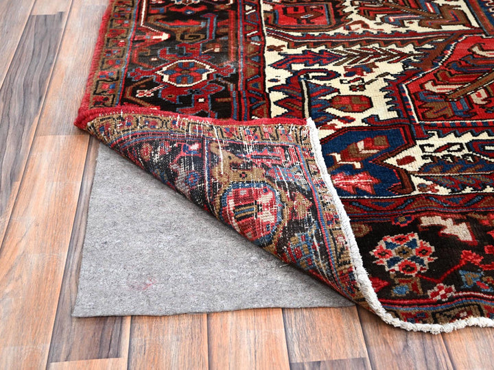 8'2" x 10'10" Vintage Hand Knotted Red Wool Rectangle Oriental Rug - MOA102116