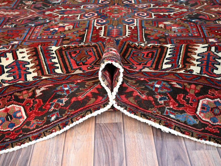 8'2" x 10'10" Vintage Hand Knotted Red Wool Rectangle Oriental Rug - MOA102116