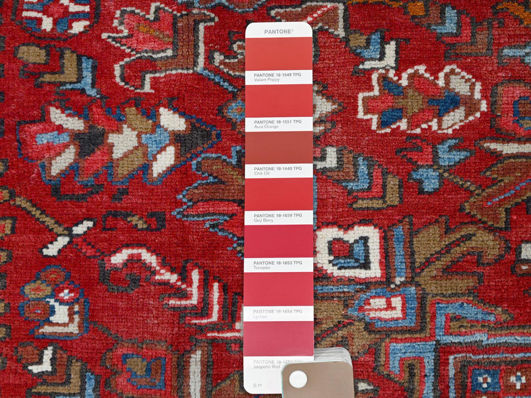 8'2" x 10'10" Vintage Hand Knotted Red Wool Rectangle Oriental Rug - MOA102116