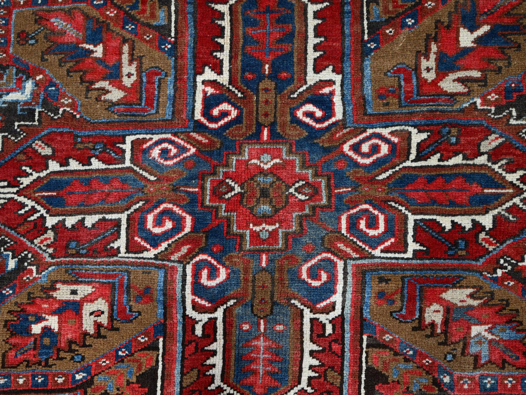 8'2" x 10'10" Vintage Hand Knotted Red Wool Rectangle Oriental Rug - MOA102116