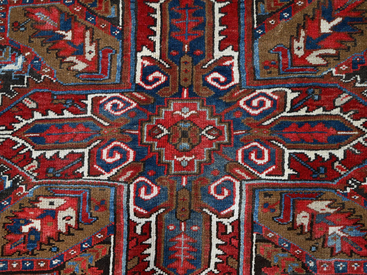 8'2" x 10'10" Vintage Hand Knotted Red Wool Rectangle Oriental Rug - MOA102116