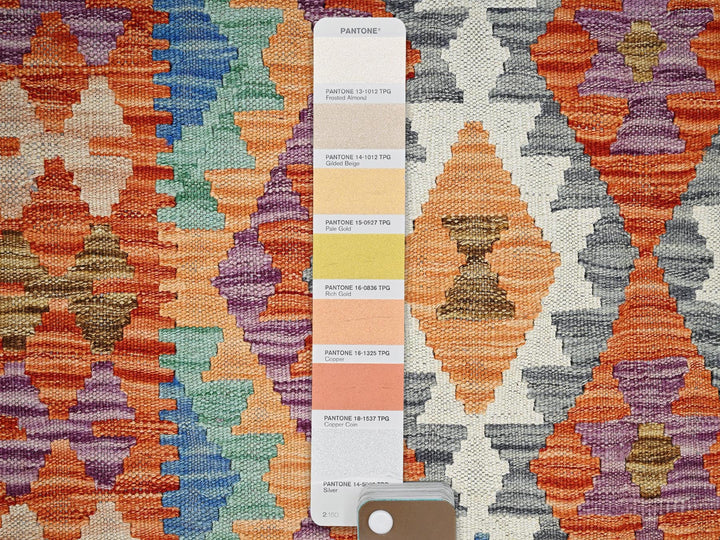 4'0" x 6'3" New Hand Woven Orange Wool Rectangle Oriental Rug - MOA1021193