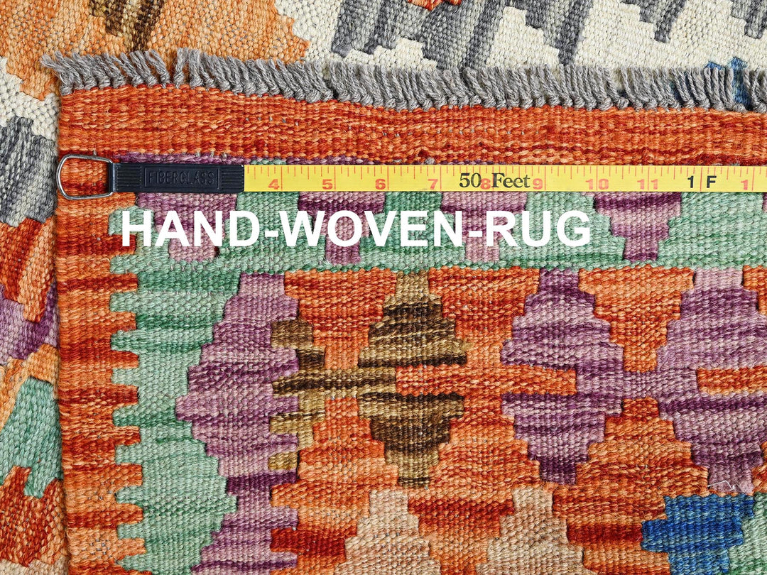 4'0" x 6'3" New Hand Woven Orange Wool Rectangle Oriental Rug - MOA1021193
