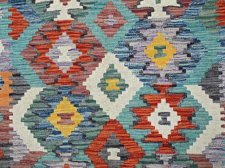3'11" x 5'10" New Hand Woven Blue Wool Rectangle Oriental Rug - MOA1021194