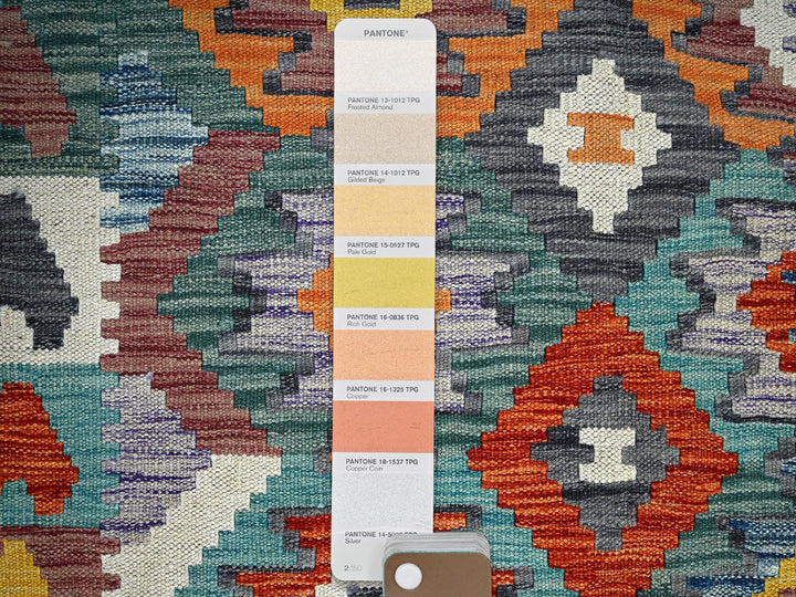 3'11" x 5'10" New Hand Woven Blue Wool Rectangle Oriental Rug - MOA1021194