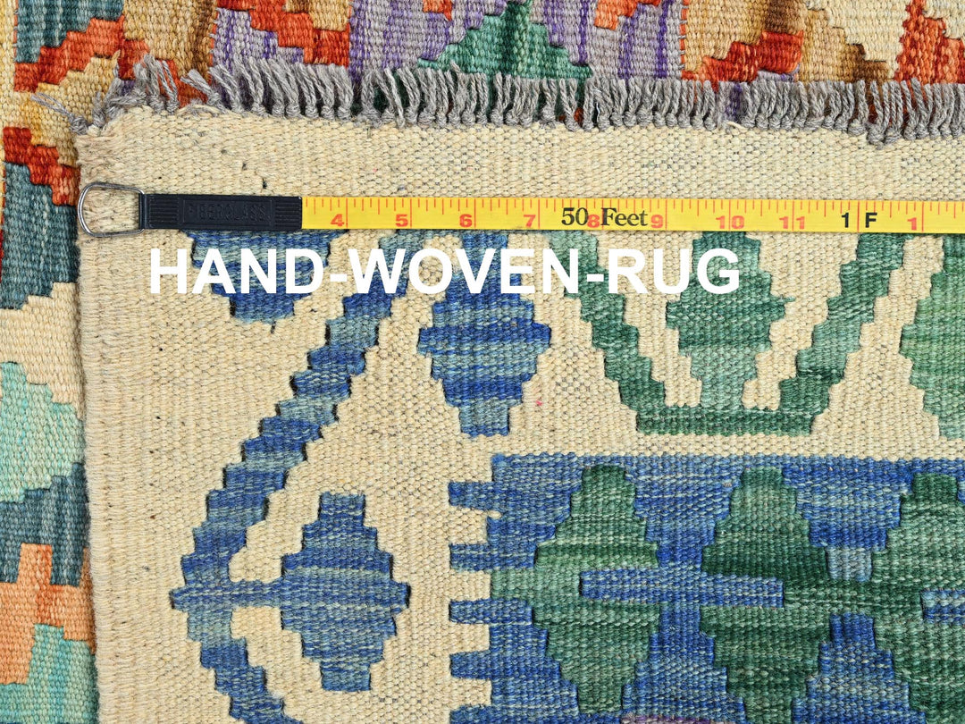 8'4" x 11'5" New Hand Woven Ivory Wool Rectangle Oriental Rug - MOA1021217