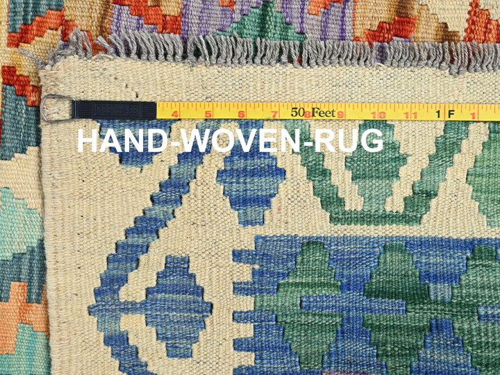 8'4" x 11'5" New Hand Woven Ivory Wool Rectangle Oriental Rug - MOA1021217