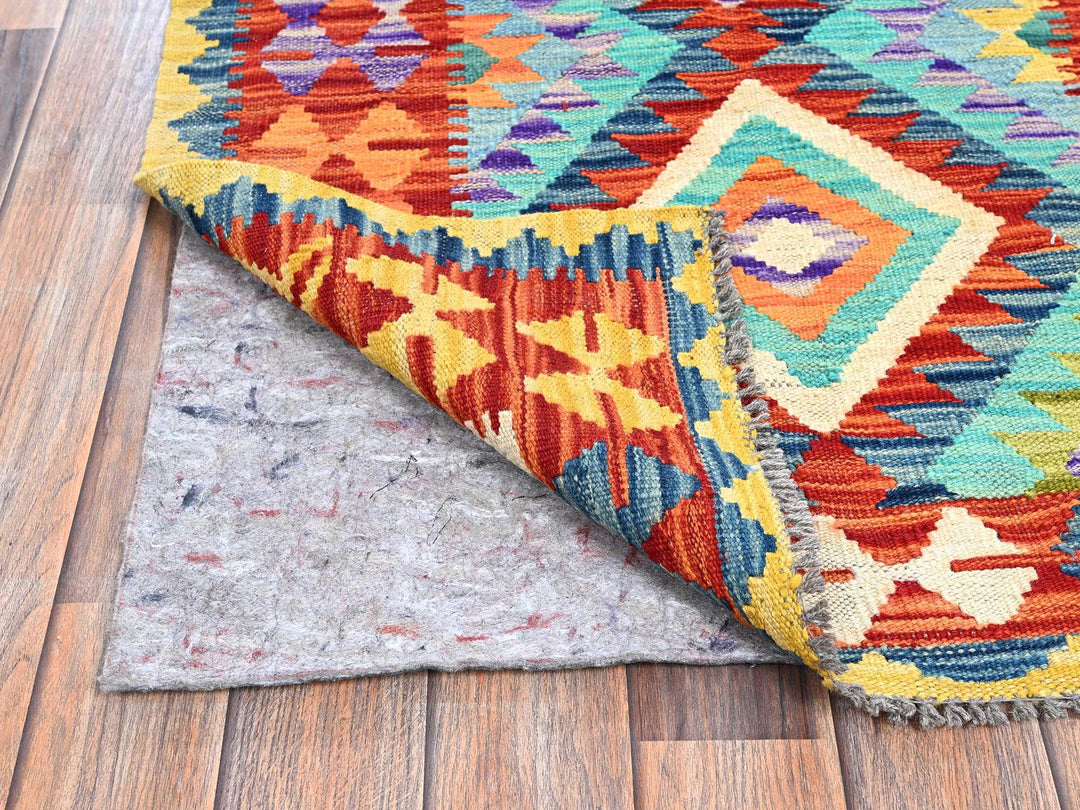 2'9" x 12'9" New Hand Woven Blue Wool Runner Oriental Rug - MOA1021227