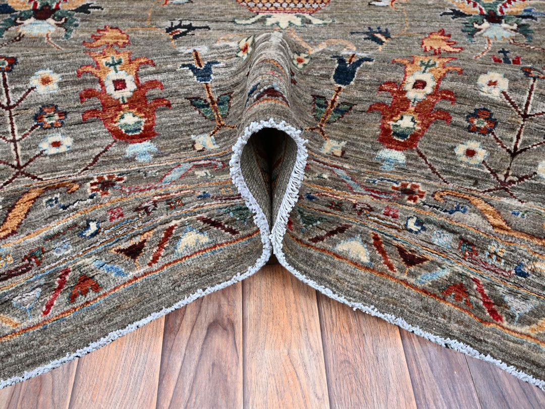 14'10" x 20'8" New Hand Knotted Grey Wool Rectangle Oriental Rug - MOA102122