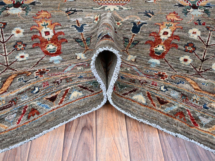 14'10" x 20'8" New Hand Knotted Grey Wool Rectangle Oriental Rug - MOA102122