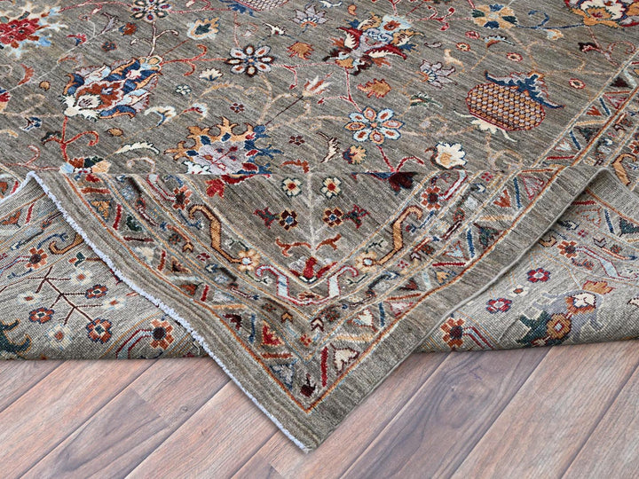14'10" x 20'8" New Hand Knotted Grey Wool Rectangle Oriental Rug - MOA102122