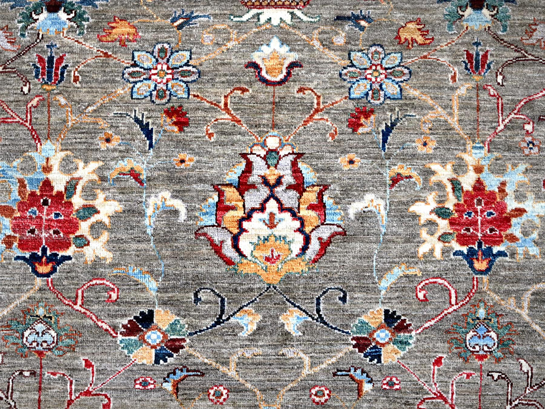 14'10" x 20'8" New Hand Knotted Grey Wool Rectangle Oriental Rug - MOA102122