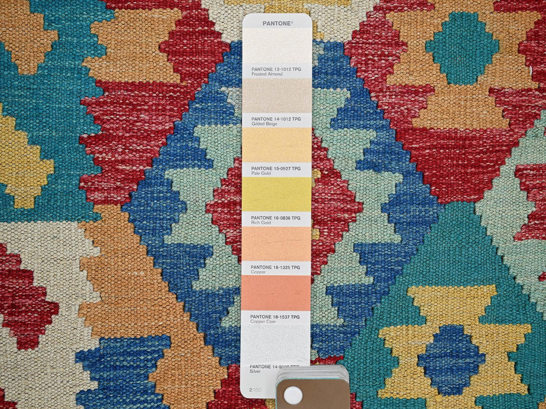 6'9" x 9'8" New Hand Woven Blue Wool Rectangle Oriental Rug - MOA1021238