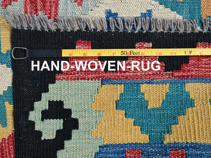 6'9" x 9'8" New Hand Woven Blue Wool Rectangle Oriental Rug - MOA1021238