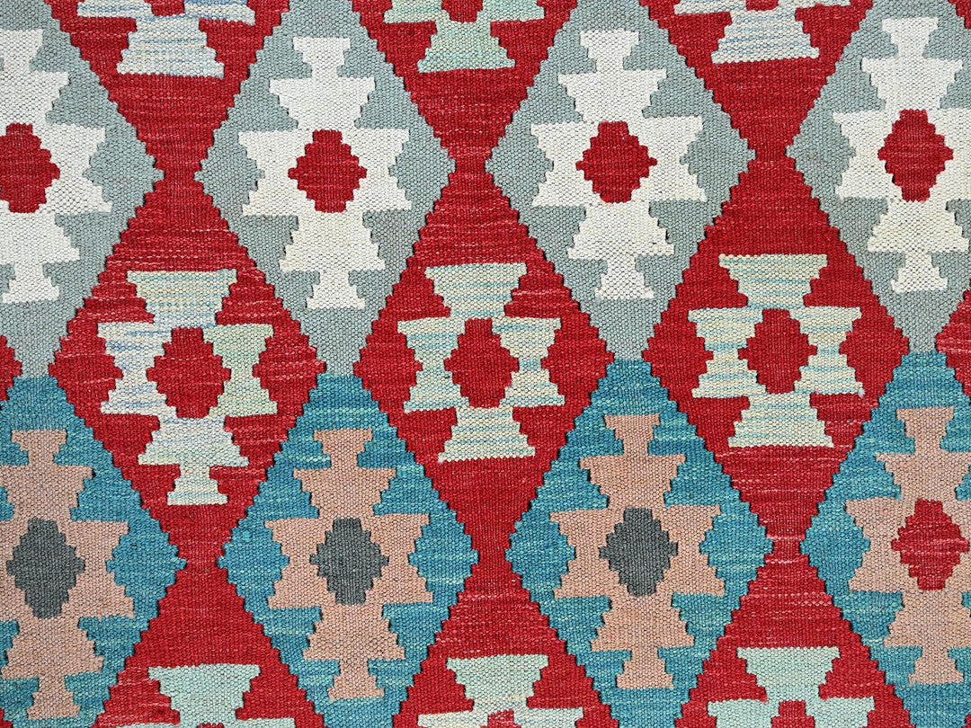 8'10" x 11'8" New Hand Woven Red Wool Rectangle Oriental Rug - MOA1021244