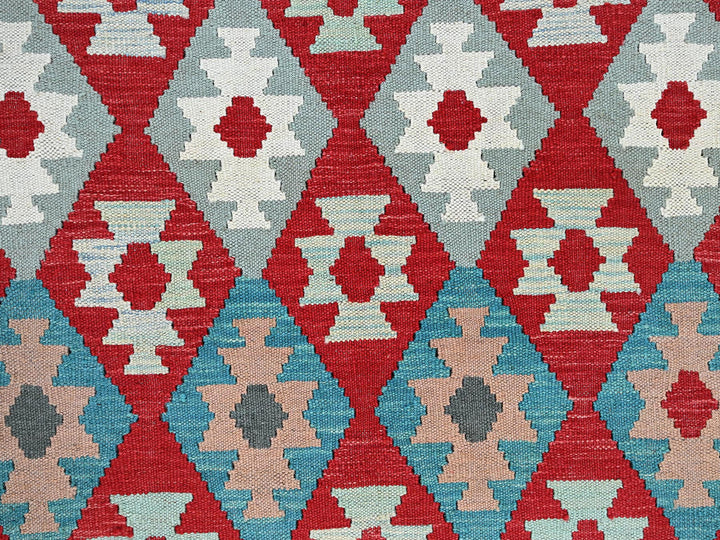 8'10" x 11'8" New Hand Woven Red Wool Rectangle Oriental Rug - MOA1021244