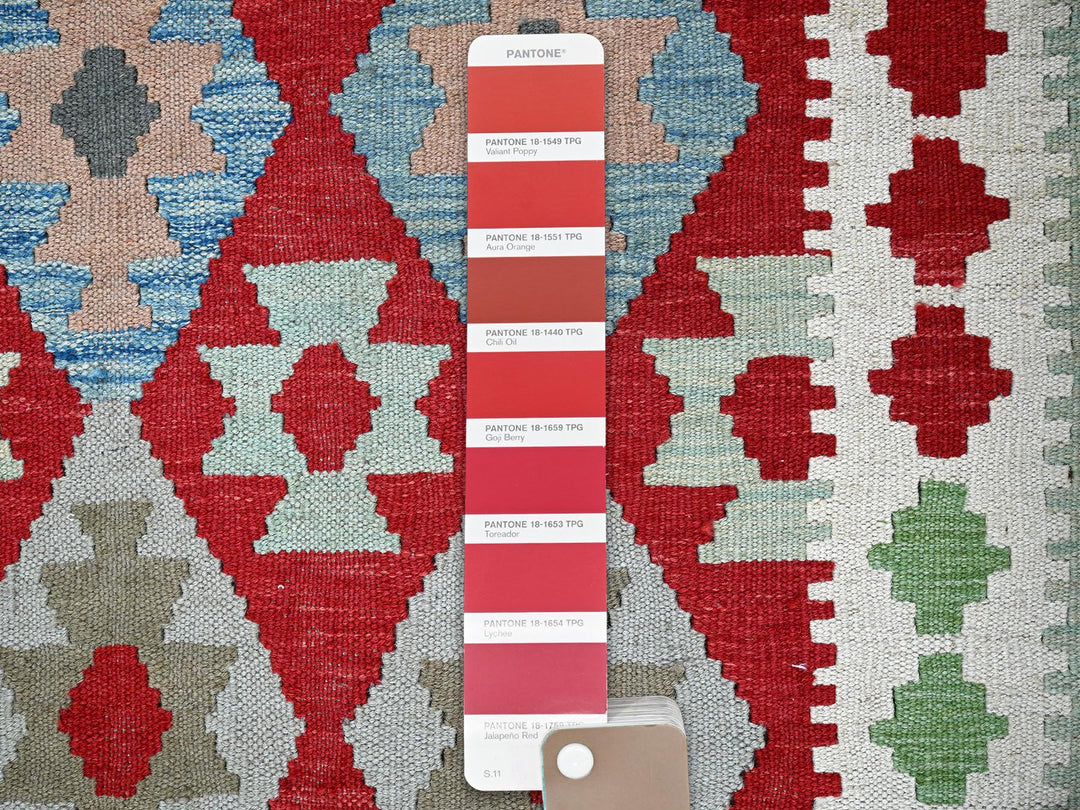 8'10" x 11'8" New Hand Woven Red Wool Rectangle Oriental Rug - MOA1021244