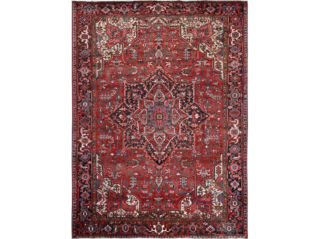 8'10" x 11'10" New Hand Knotted Red Wool Rectangle Oriental Rug - MOA1021248