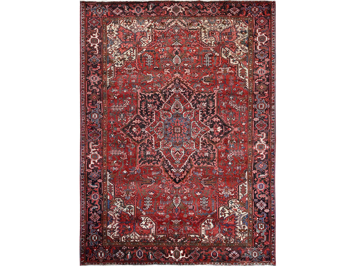 8'10" x 11'10" New Hand Knotted Red Wool Rectangle Oriental Rug - MOA1021248
