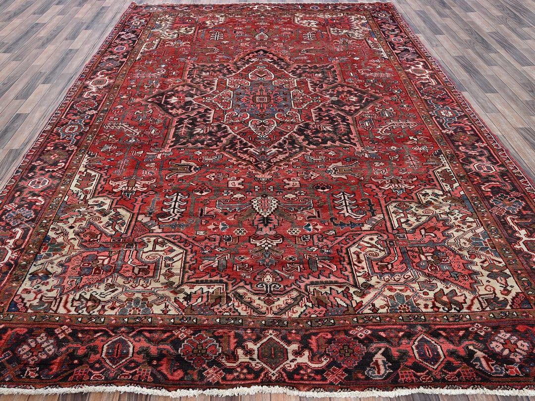 8'10" x 11'10" New Hand Knotted Red Wool Rectangle Oriental Rug - MOA1021248