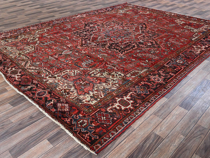 8'10" x 11'10" New Hand Knotted Red Wool Rectangle Oriental Rug - MOA1021248