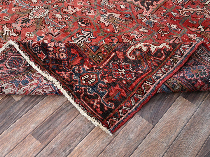 8'10" x 11'10" New Hand Knotted Red Wool Rectangle Oriental Rug - MOA1021248