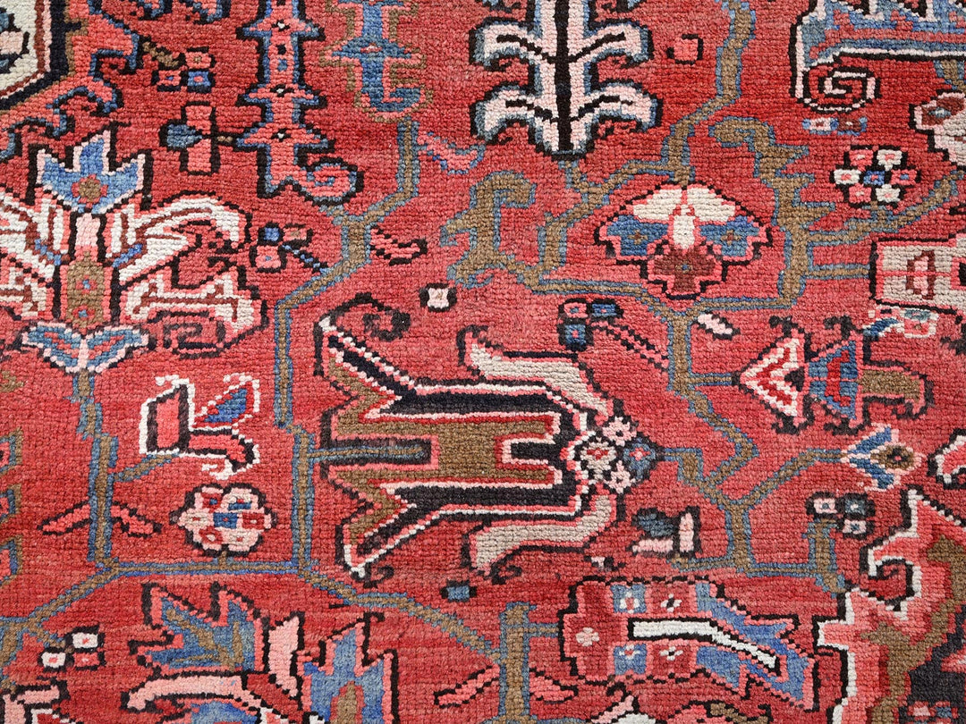 8'10" x 11'10" New Hand Knotted Red Wool Rectangle Oriental Rug - MOA1021248