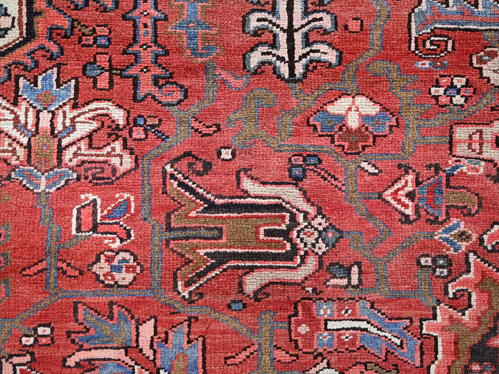 8'10" x 11'10" New Hand Knotted Red Wool Rectangle Oriental Rug - MOA1021248