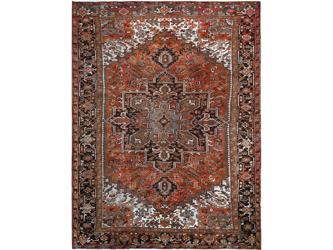 8'4" x 11'4" Vintage Hand Knotted Red Wool Rectangle Oriental Rug - MOA1021254