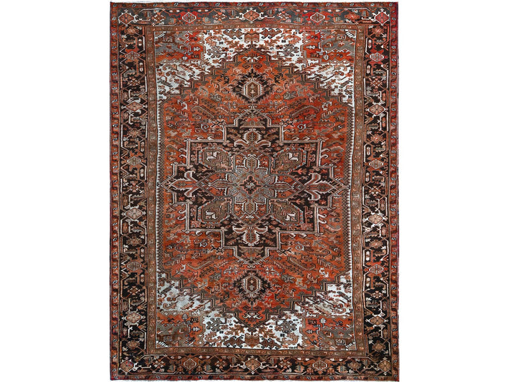 8'4" x 11'4" Vintage Hand Knotted Red Wool Rectangle Oriental Rug - MOA1021254