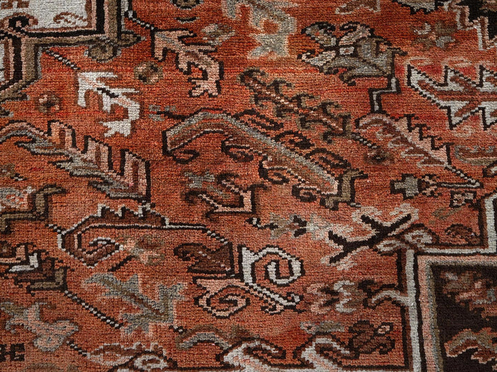 8'4" x 11'4" Vintage Hand Knotted Red Wool Rectangle Oriental Rug - MOA1021254