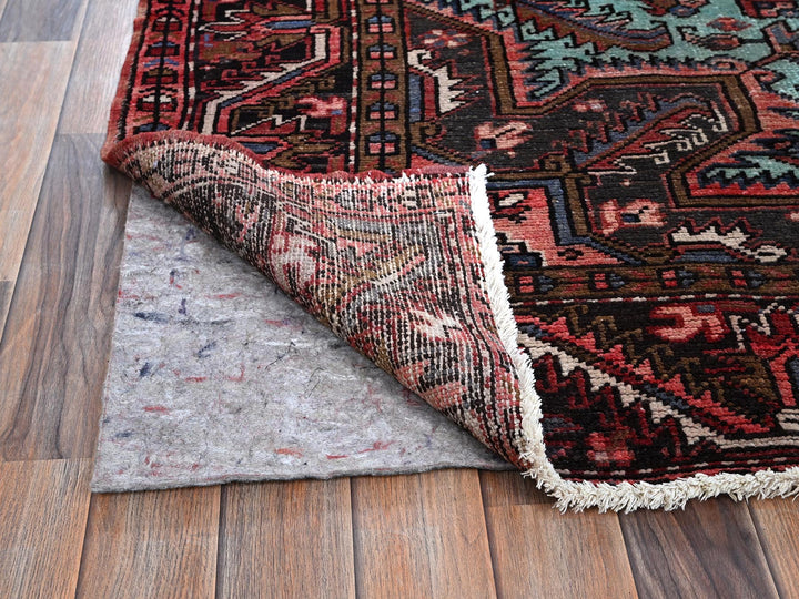 8'4" x 10'3" Vintage Hand Knotted Red Wool Rectangle Oriental Rug - MOA1021255