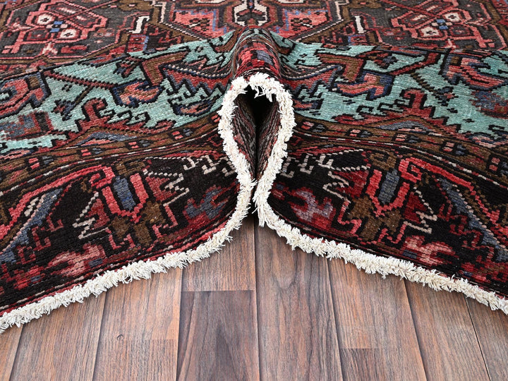 8'4" x 10'3" Vintage Hand Knotted Red Wool Rectangle Oriental Rug - MOA1021255