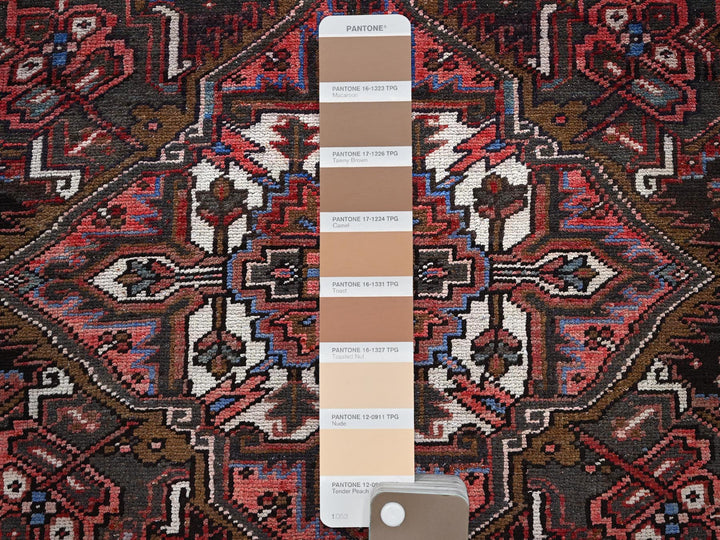 8'4" x 10'3" Vintage Hand Knotted Red Wool Rectangle Oriental Rug - MOA1021255