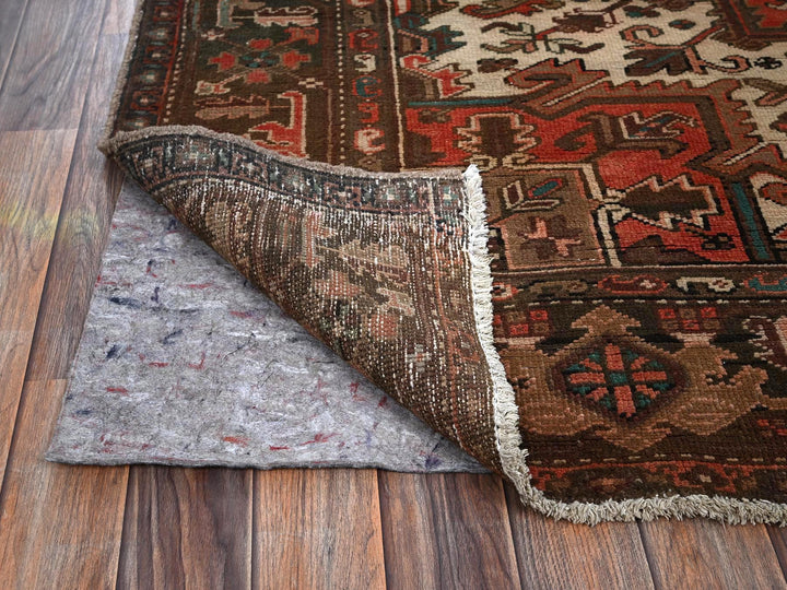 6'5" x 9'7" Vintage Hand Knotted Red Wool Rectangle Oriental Rug - MOA1021270