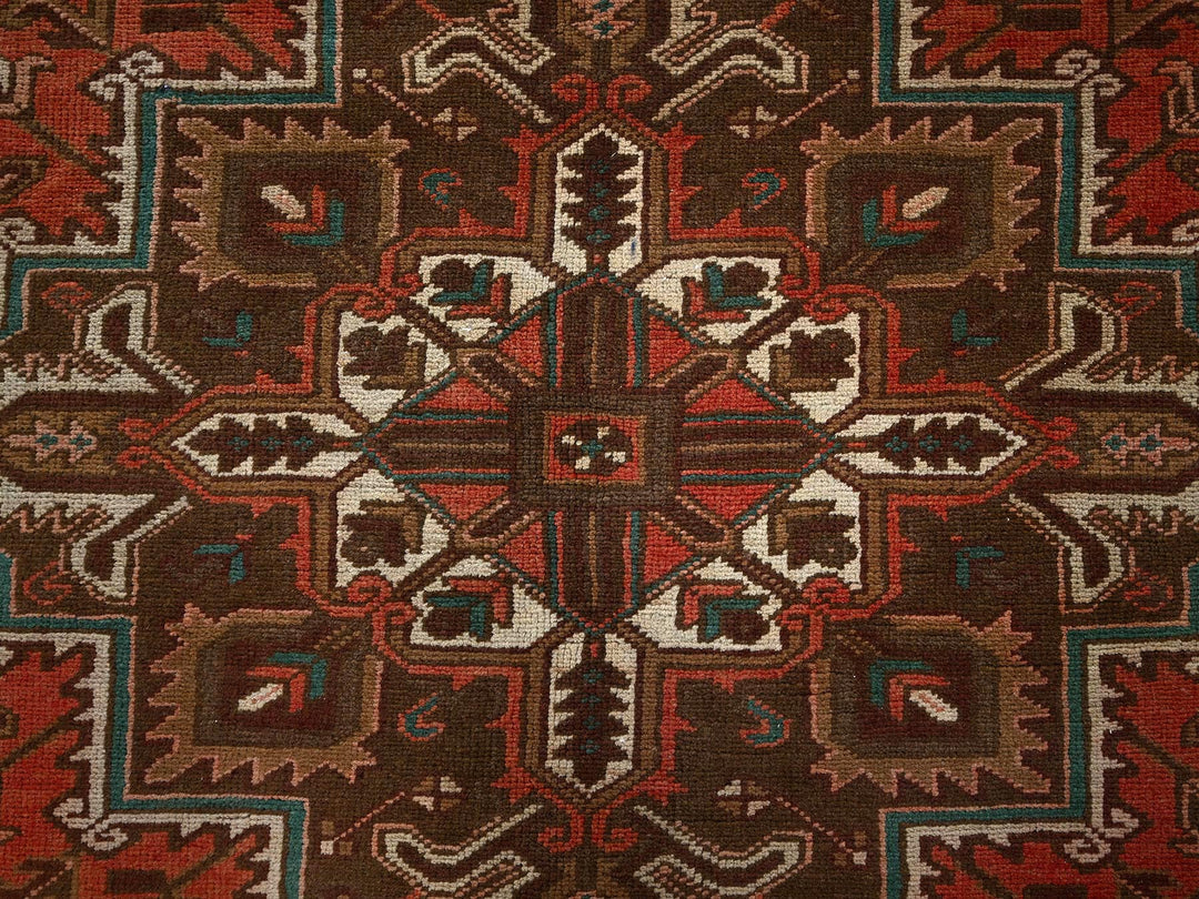 6'5" x 9'7" Vintage Hand Knotted Red Wool Rectangle Oriental Rug - MOA1021270
