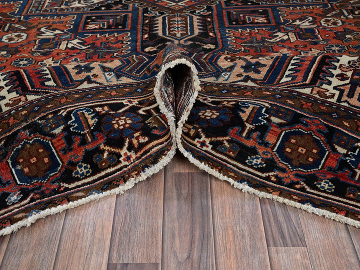 8'7" x 11'3" Vintage Hand Knotted Orange Wool Rectangle Oriental Rug - MOA1021271