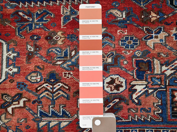 8'7" x 11'3" Vintage Hand Knotted Orange Wool Rectangle Oriental Rug - MOA1021271