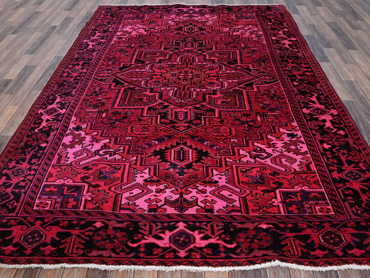 6'11" x 9'5" Vintage Hand Knotted Overdyed Wool Rectangle Oriental Rug - MOA1021275
