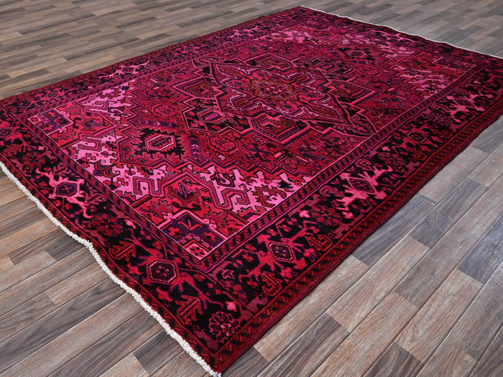 6'11" x 9'5" Vintage Hand Knotted Overdyed Wool Rectangle Oriental Rug - MOA1021275