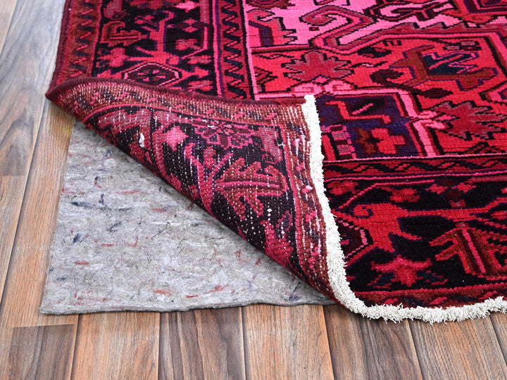 6'11" x 9'5" Vintage Hand Knotted Overdyed Wool Rectangle Oriental Rug - MOA1021275