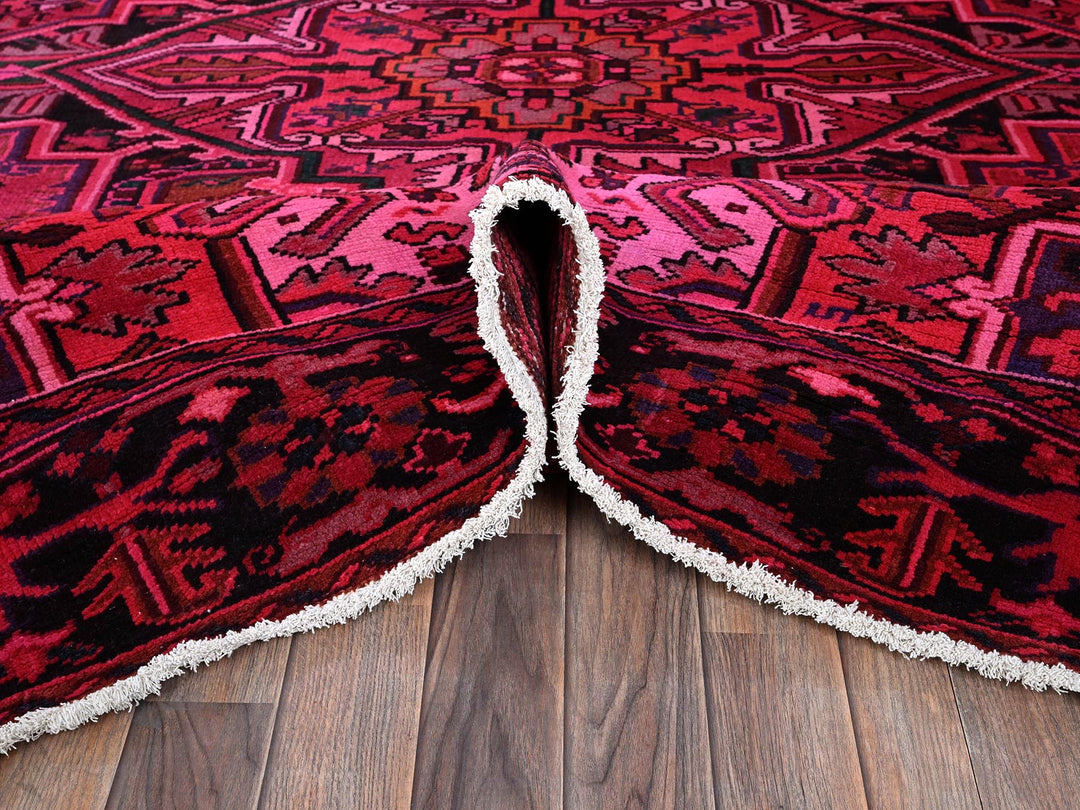 6'11" x 9'5" Vintage Hand Knotted Overdyed Wool Rectangle Oriental Rug - MOA1021275