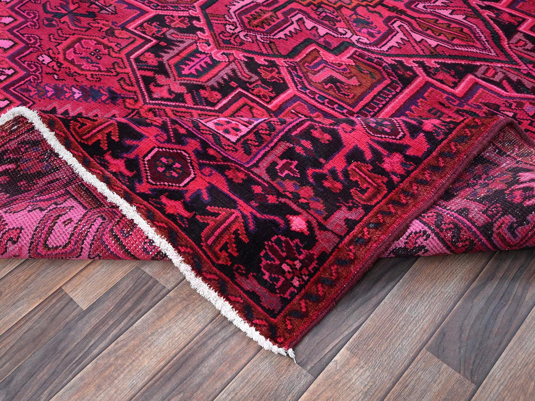 6'11" x 9'5" Vintage Hand Knotted Overdyed Wool Rectangle Oriental Rug - MOA1021275