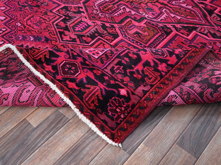 6'11" x 9'5" Vintage Hand Knotted Overdyed Wool Rectangle Oriental Rug - MOA1021275